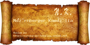 Nürnberger Kamélia névjegykártya